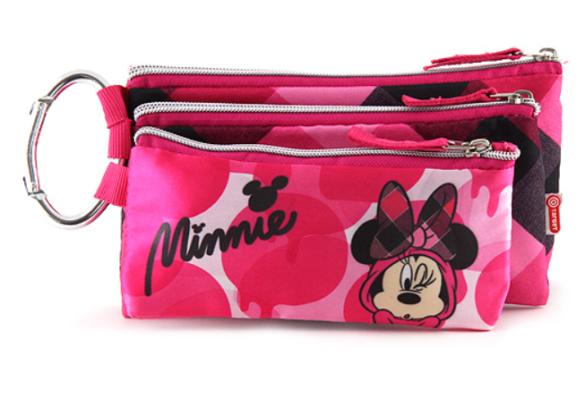 Minnie Mouse 3 Pocket Pencil Case