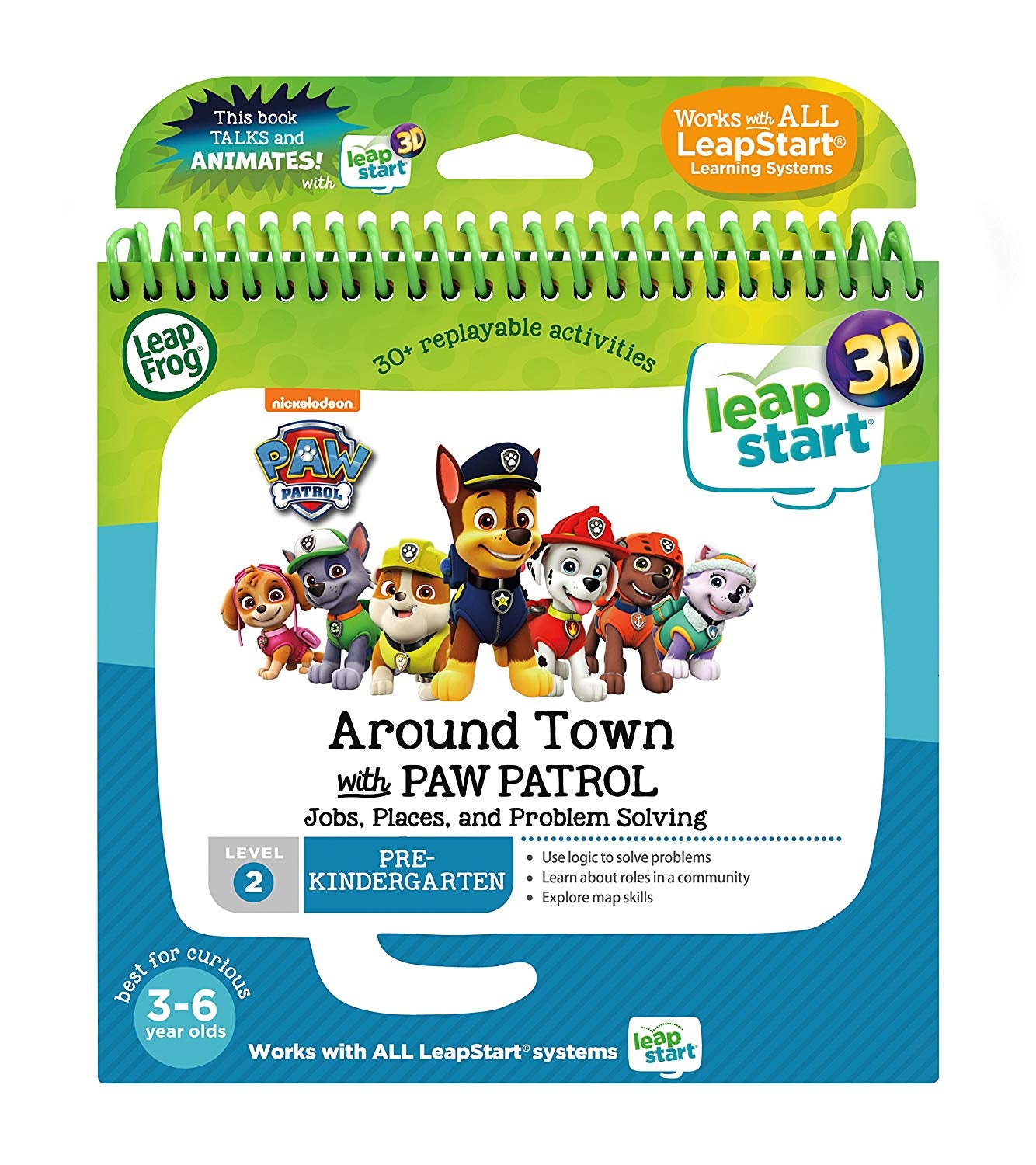 Leap Start Book - Around Town With Paw Patrol 3D -  Level 2 