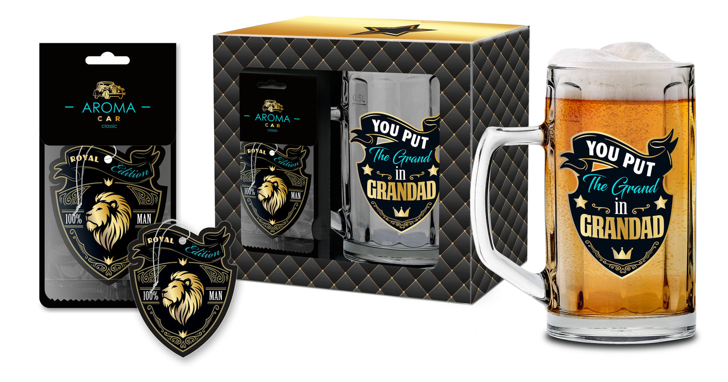 Grandad - Beer Mug And Car Freshener Set