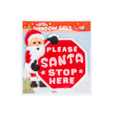 Window Gel Stickers - Santa Stop Here