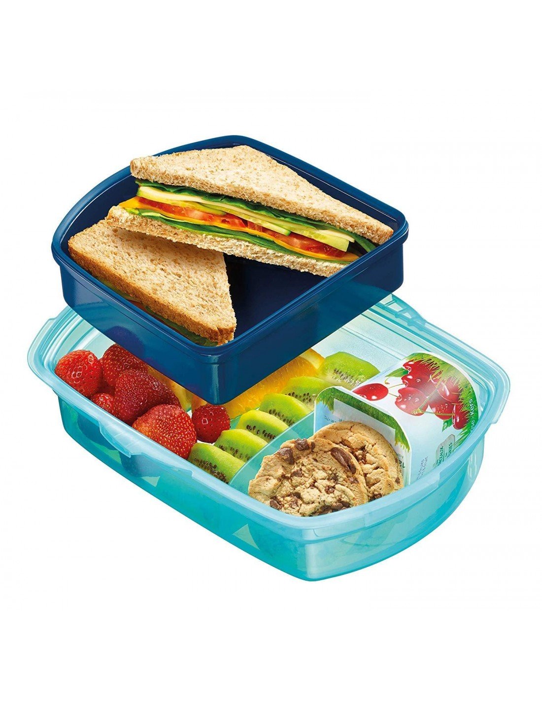 Lunch Box With 3 Compartments Blue
