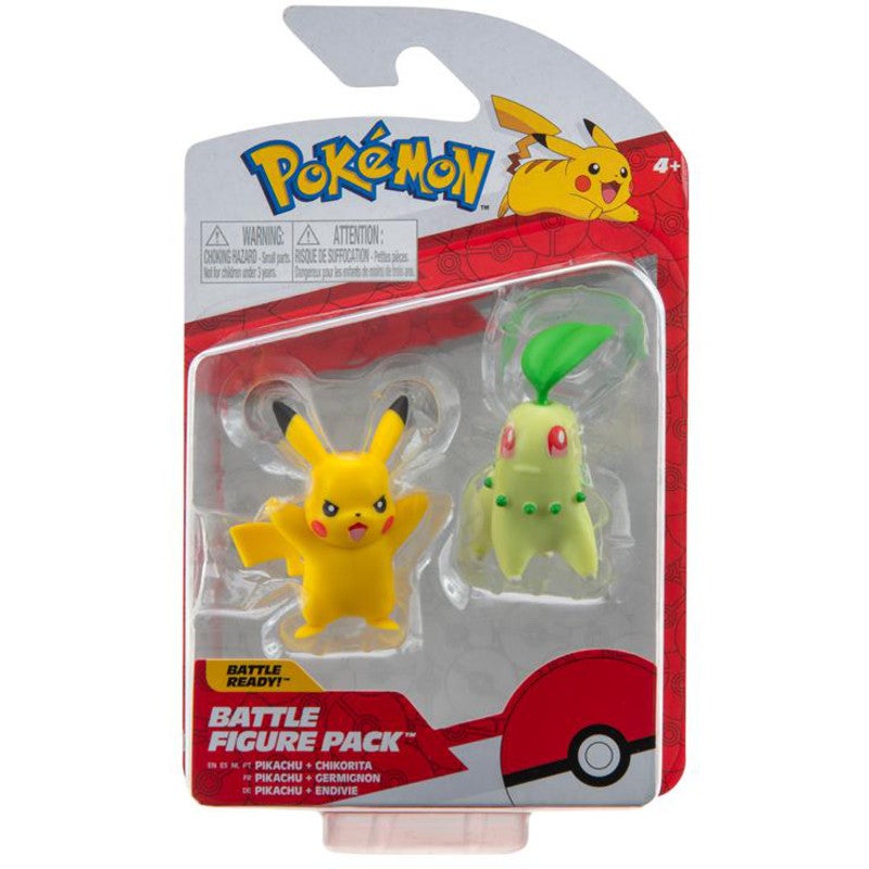 Pokemon Battle Figure - Pikachu And Chikorita