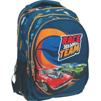 Hot Wheels 3 Zip Backpack Fit A4 Size