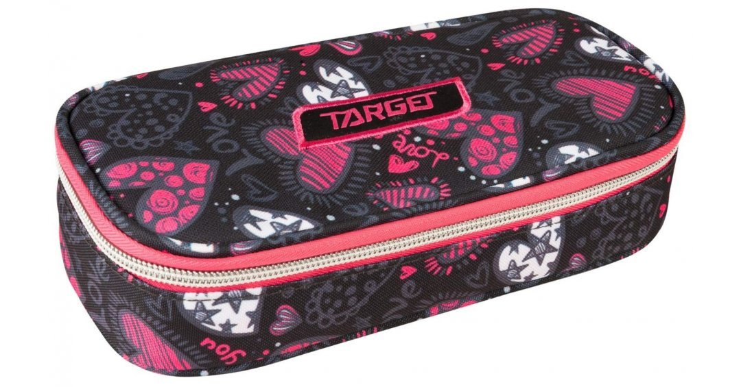 Target Pink Hearts Oval Pencil Case