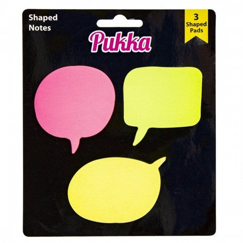 Shaped Paper Sticky Notes - 3 Pads X25 Sheets