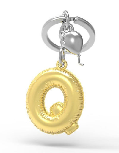 Keychain Golden Balloon Letter Q