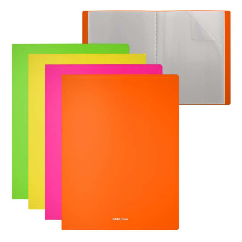 Display Book A4 20 Pockets 40 Views Neon Colours