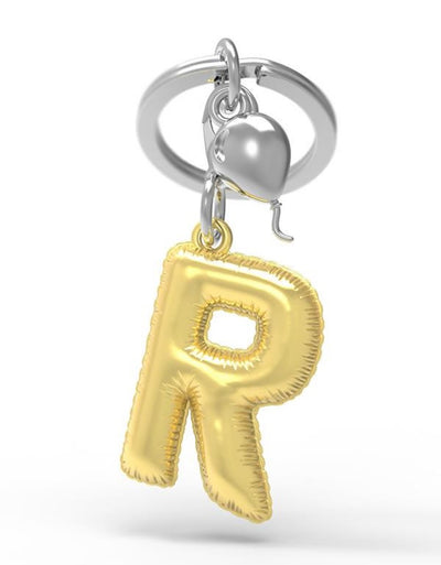 Keychain Golden Balloon Letter R