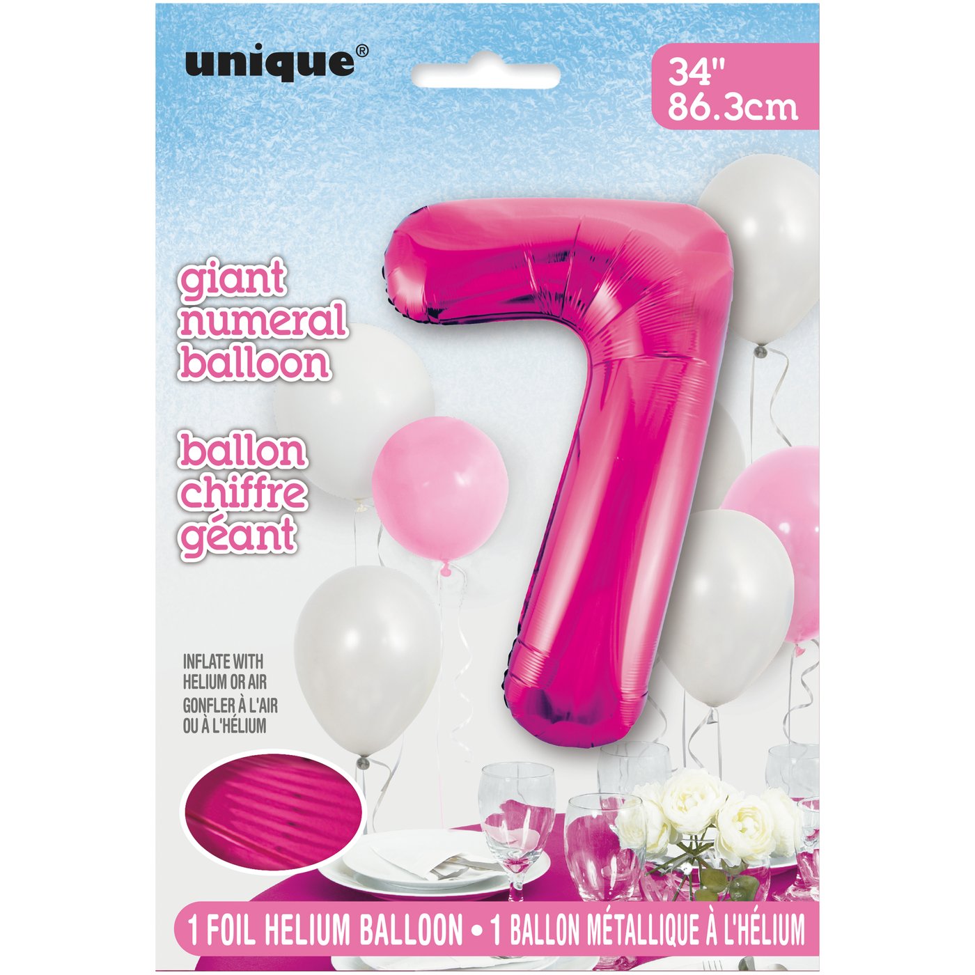 Foil Giant Helium Number Balloon 86Cm Pink - 7