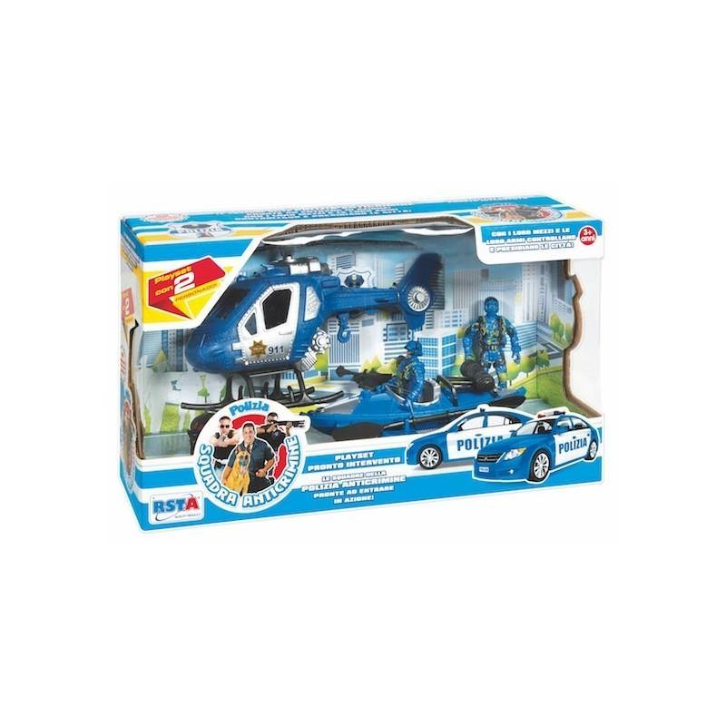 Police Playset Helicopter & Canoe