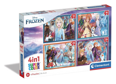 Frozen - 4 Puzzles X12-16-20-24Pcs
