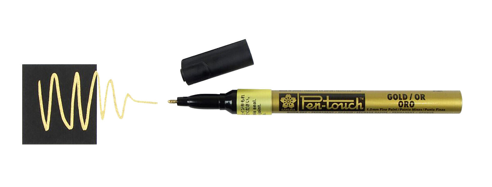 Marker Permanent Fine Tip Metallic Gold 1.00Mm