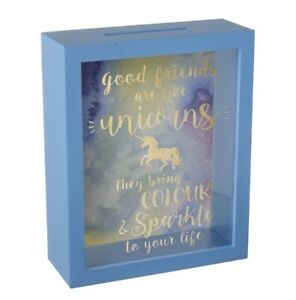 Wooden Money Box - Good Friends Are Like Unicorns They Being Colour & Sparkle To Your Life