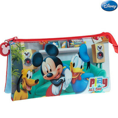 Mickey Mouse 2 Zip 3 Pocket Pencil Case
