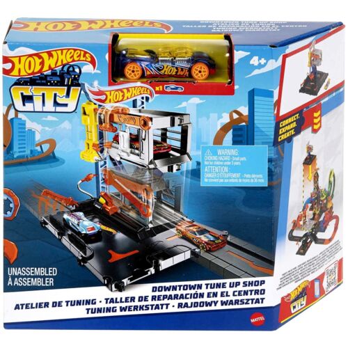 Hot Wheels City Downtown Tune Up Shop Track Set