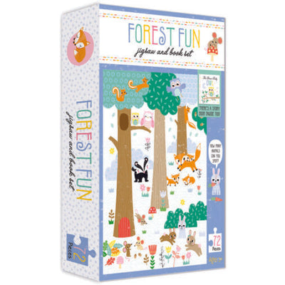 Forest Fun  - 72 Pcs Jigsaw And Soft Cover Book Set.