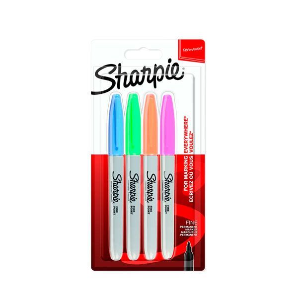 Sharpie Fine Permanent Marker X4 Pastel Colours