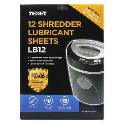 12 Shredder Lubricant Sheets