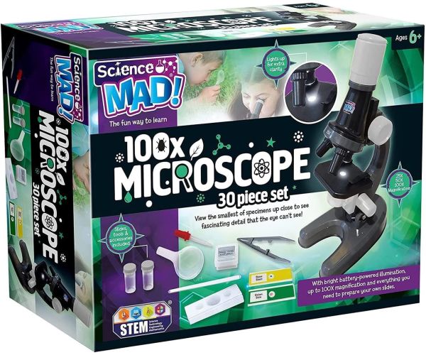 Science Mad - 100X Microscope 30 Piece Kit