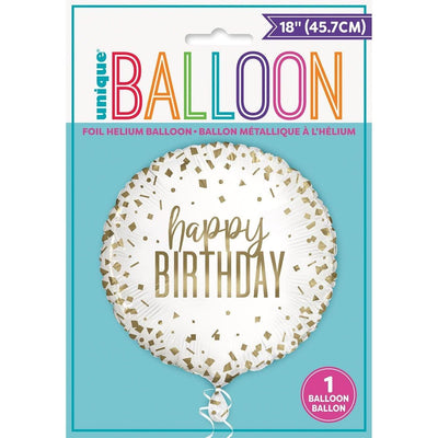 Happy Birthday Gold Foil Confetti Ballon 18"