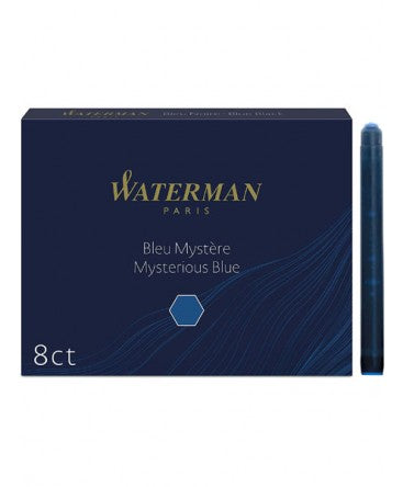 Waterman Mysterious Blue Ink Cartridges X8Pcs