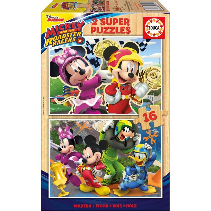 Mickey And The Roadster Racers 2X16 Pcs Puzzles