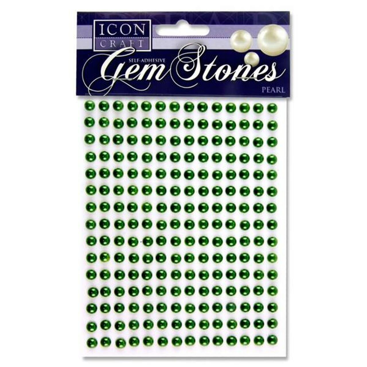 Pearl Green Self Adhesive 6Mm Gem Stones X 210 Pcs